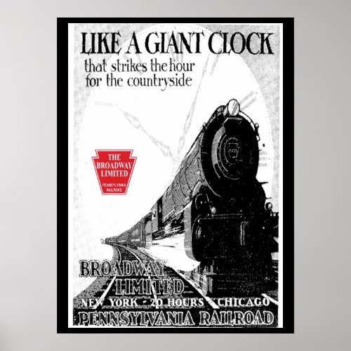 Pennsylvania Railroad Broadway Limited Poster