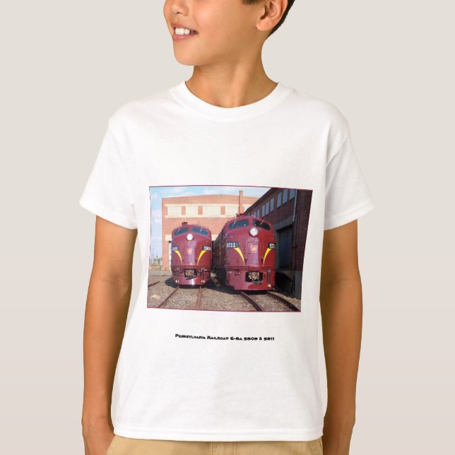 Pennsylvania Railroad E-8a,s 5809 and 5811 Kids T-Shirt (Front)