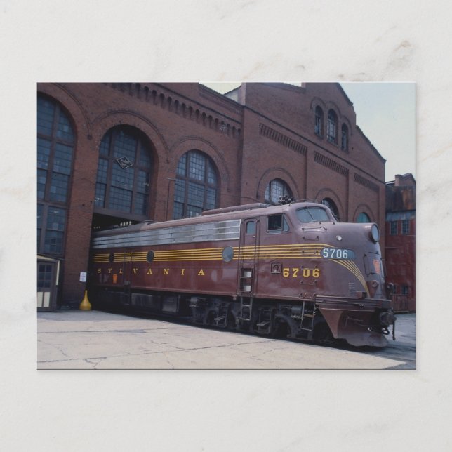 Pennsylvania railroad EMD E-8 restored in 1988, Re Postcard (Front)