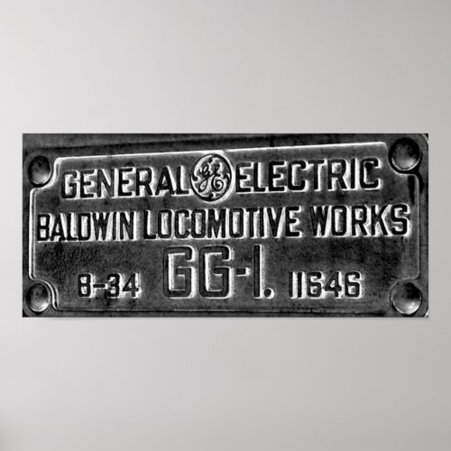 Pennsylvania Railroad GG_1 4800 Builders Plate Poster