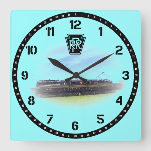 Pennsylvania Railroad GG_1 4800 Side View Large C Square Wall Clock