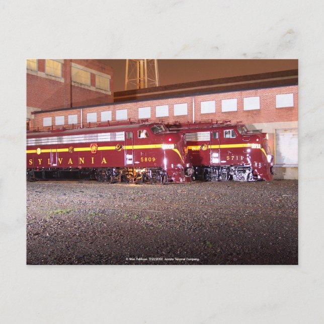 Pennsylvania Railroad (JTFS)Night Photo Shoot Postcard (Front)