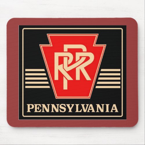 Pennsylvania Railroad Keystone Black  Gold Mouse Pad