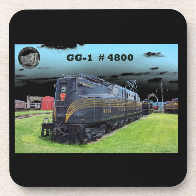 Pennsylvania Railroad Locomotive GG-1 #4800    Beverage Coaster (Front)
