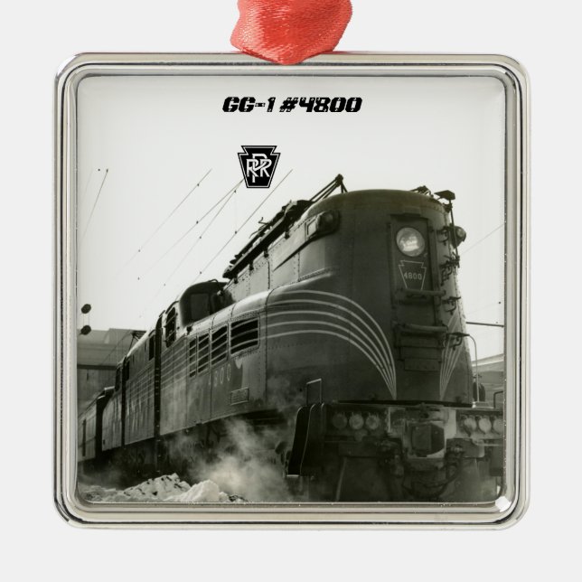 Pennsylvania Railroad Locomotive GG-1 #4800   Metal Ornament (Front)