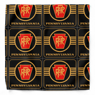 Pennsylvania Railroad Logo, Black & Gold Bandana