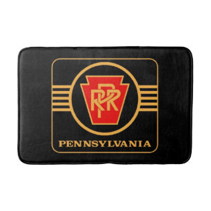 Pennsylvania Railroad Logo, Black & Gold Bathroom Mat