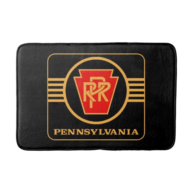 Pennsylvania Railroad Logo, Black & Gold Bathroom Mat (Front)