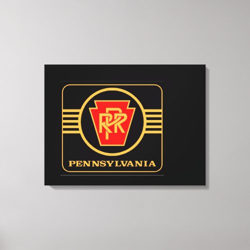 Pennsylvania Railroad Logo Black  Gold   Canvas Print