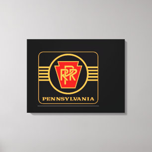 Pennsylvania Railroad Logo, Black & Gold Canvas Print