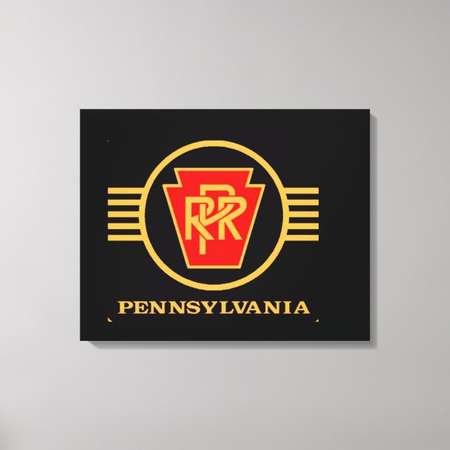 Pennsylvania Railroad Logo, Black & Gold     Canvas Print (Front)