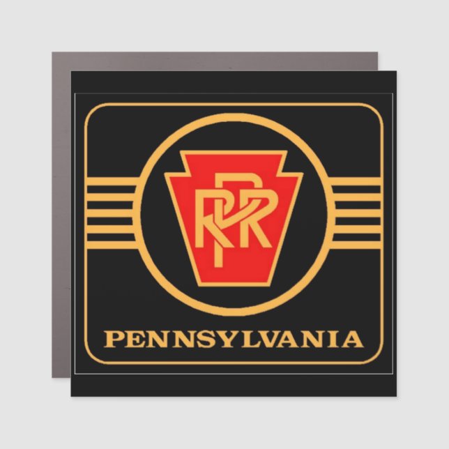 Pennsylvania Railroad Logo, Black & Gold  Car Magnet (Front)