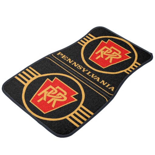 Pennsylvania Railroad Logo, Black & Gold Car Mats Zazzle