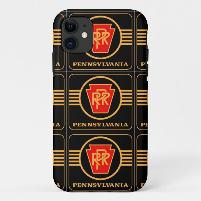 Pennsylvania Railroad Logo, Black & Gold Case-Mate iPhone Case (Back)