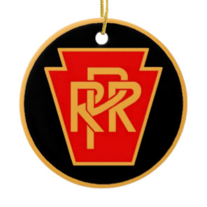 Pennsylvania Railroad Logo, Black & Gold Ceramic Ornament