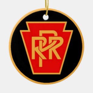 Pennsylvania Railroad Logo, Black & Gold Ceramic Ornament