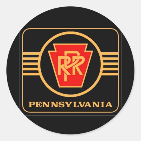 Pennsylvania Railroad Logo, Black & Gold Classic Round Sticker