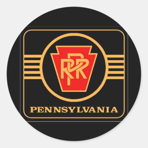 Pennsylvania Railroad Logo Black  Gold Classic Round Sticker