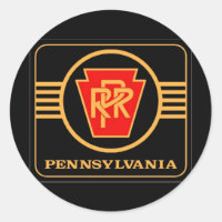 Pennsylvania Railroad Logo, Black & Gold Classic Round Sticker