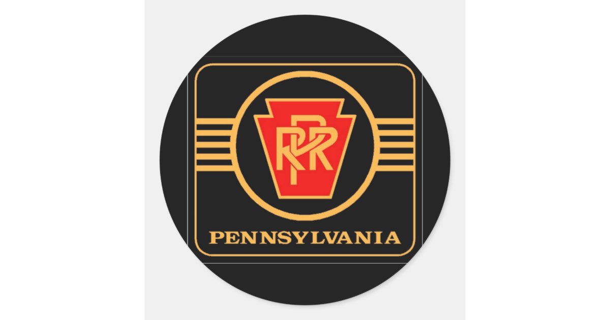 Pennsylvania Railroad Logo, Black & Gold Classic Round Sticker | Zazzle.com