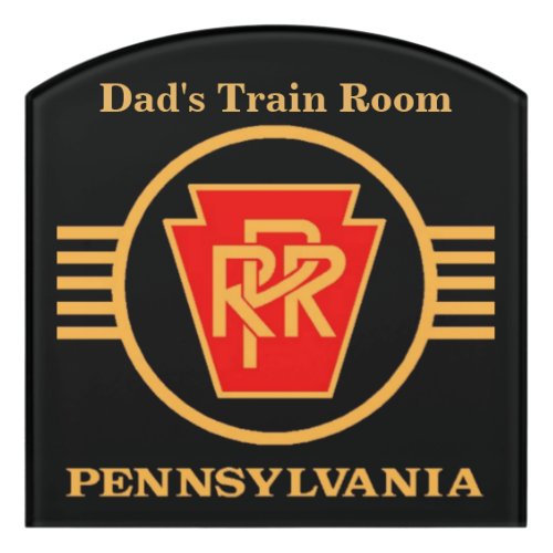 Pennsylvania Railroad Logo Black  Gold Door Sign