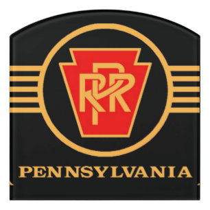 Pennsylvania Railroad Logo, Black & Gold Door Sign