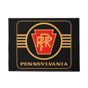 Pennsylvania Railroad Logo, Black & Gold Doormat