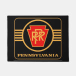 Pennsylvania Railroad Logo, Black &amp; Gold Doormat