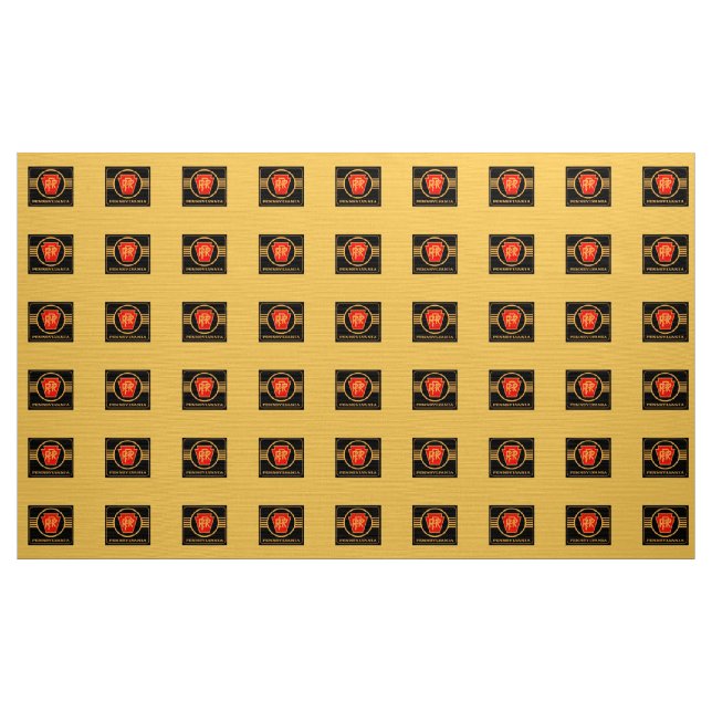 Pennsylvania Railroad Logo, Black & Gold Fabric (Yard)