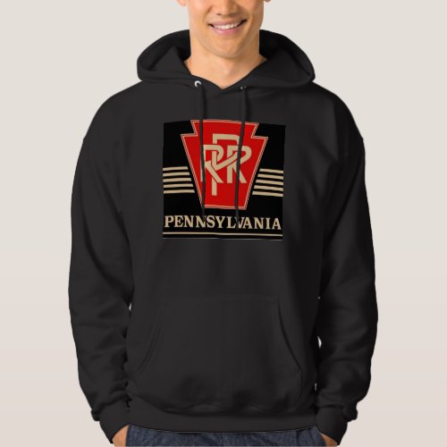 Pennsylvania Railroad Logo Black  Gold Hoodie