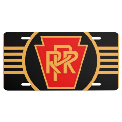Pennsylvania Railroad Logo Black  Gold License Plate