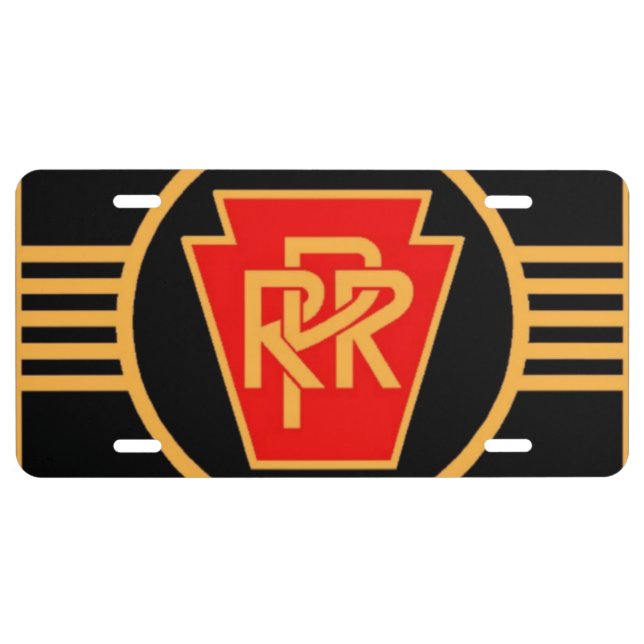 Pennsylvania Railroad Logo, Black & Gold License Plate (Front)