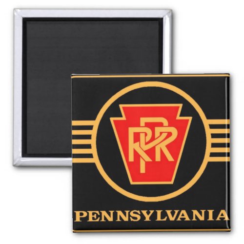 Pennsylvania Railroad Logo Black  Gold Magnet