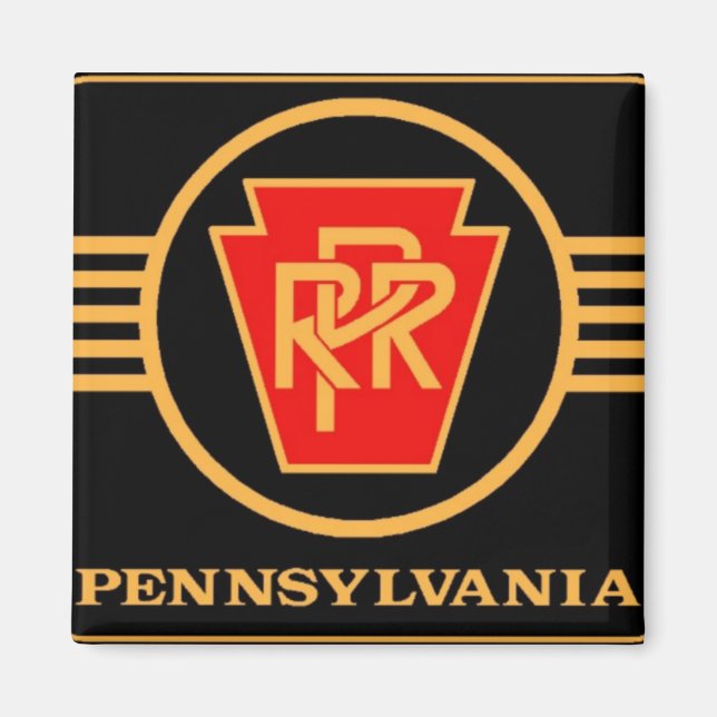 Pennsylvania Railroad Logo, Black & Gold Magnet (Front)