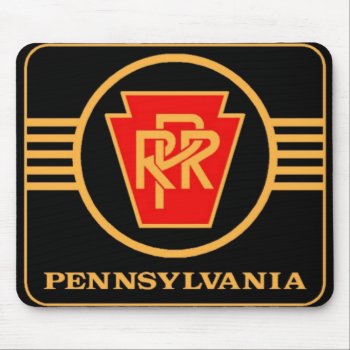 Pennsylvania Railroad Logo  Black & Gold Mouse Pad by stanrail at Zazzle