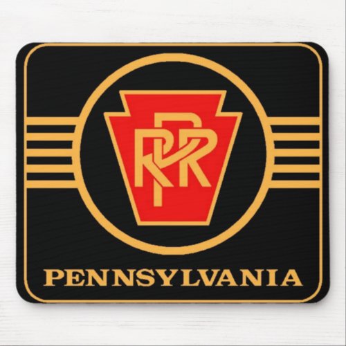 Pennsylvania Railroad Logo Black  Gold Mouse Pad