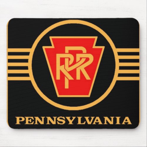 Pennsylvania Railroad Logo Black  Gold Mousepads