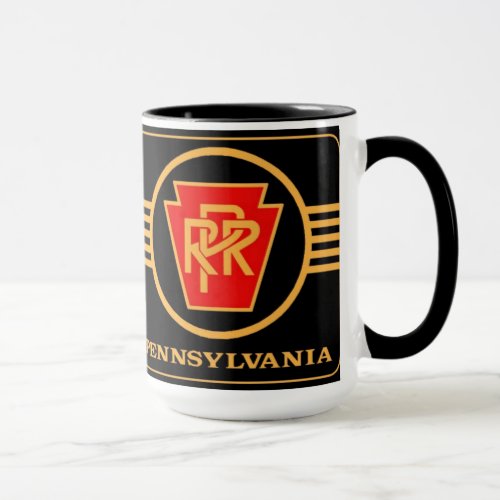 Pennsylvania Railroad Logo Black  Gold  Mug