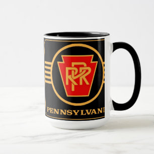 Pennsylvania Railroad Logo, Black & Gold Mug
