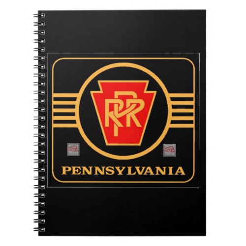 Pennsylvania Railroad Logo Black  Gold   Notebook