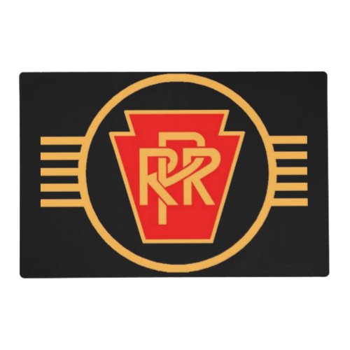 Pennsylvania Railroad Logo Black  Gold Placemat