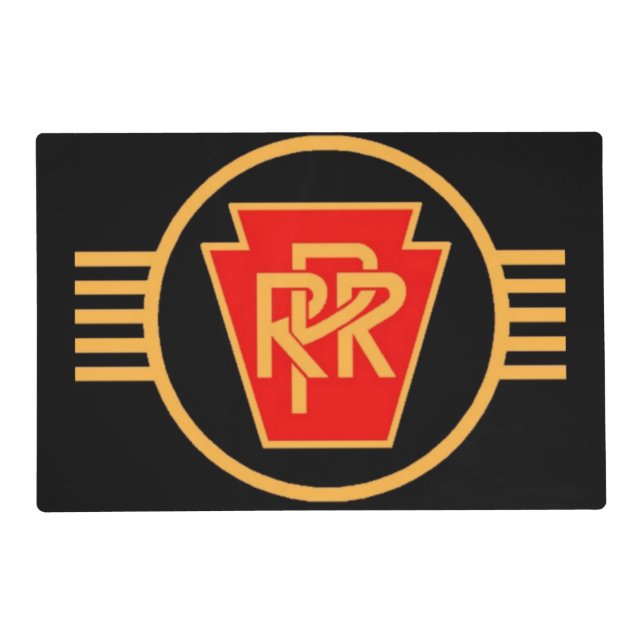 Pennsylvania Railroad Logo, Black & Gold Placemat (Front)