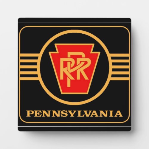 Pennsylvania Railroad Logo Black  Gold Plaque