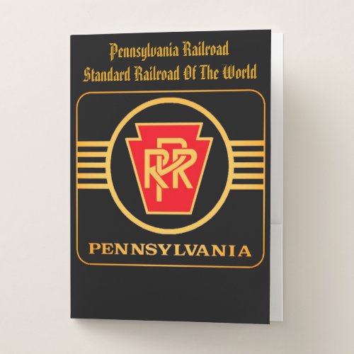 Pennsylvania Railroad Logo Black  Gold Pocket Folder