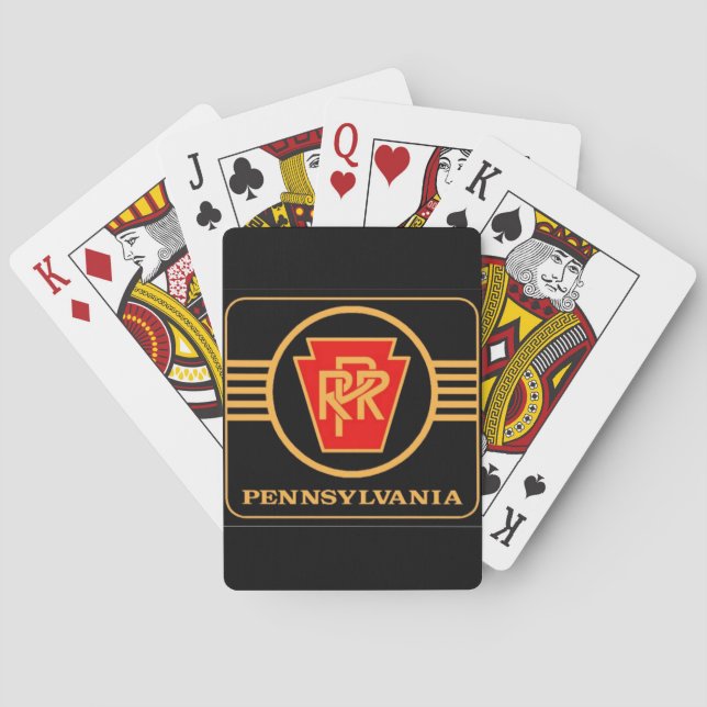 Pennsylvania Railroad Logo, Black & Gold Poker Cards (Back)