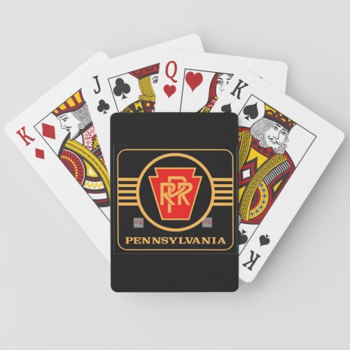 Pennsylvania Railroad Logo Black  Gold  Poker Cards