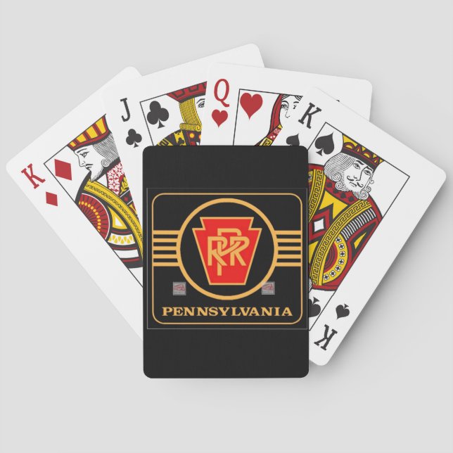 Pennsylvania Railroad Logo, Black & Gold  Poker Cards (Back)