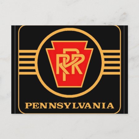 Pennsylvania Railroad Logo, Black & Gold Post Card