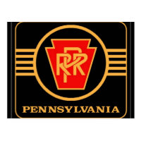 Pennsylvania Railroad Logo, Black & Gold Post Card