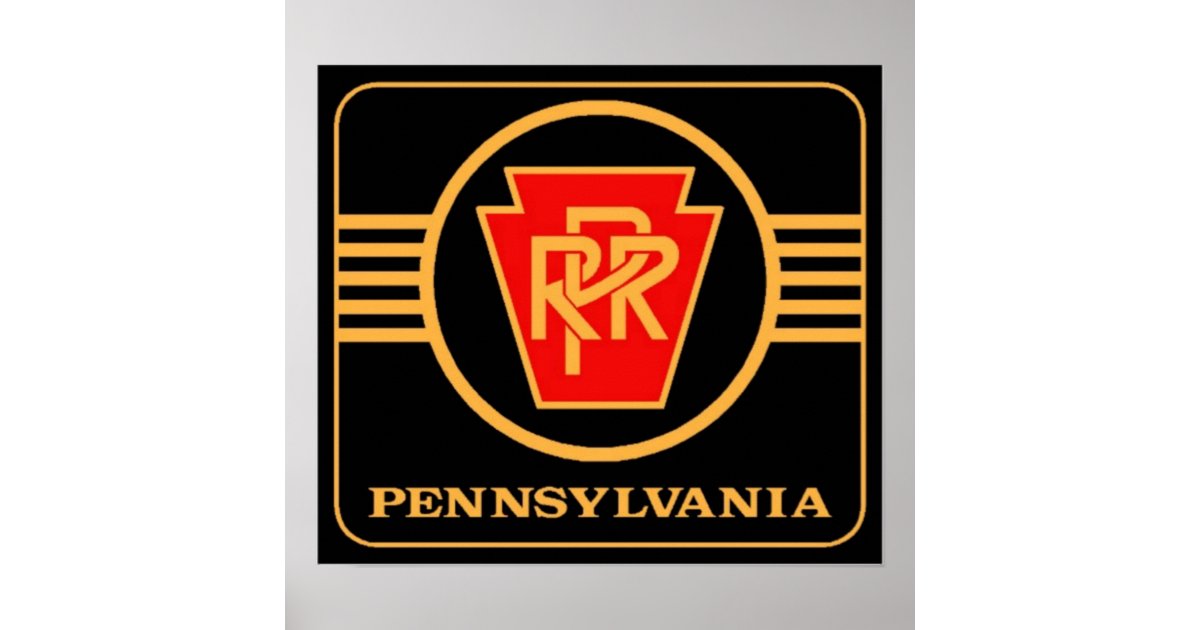 Pennsylvania Railroad Logo, Black & Gold Poster Zazzle